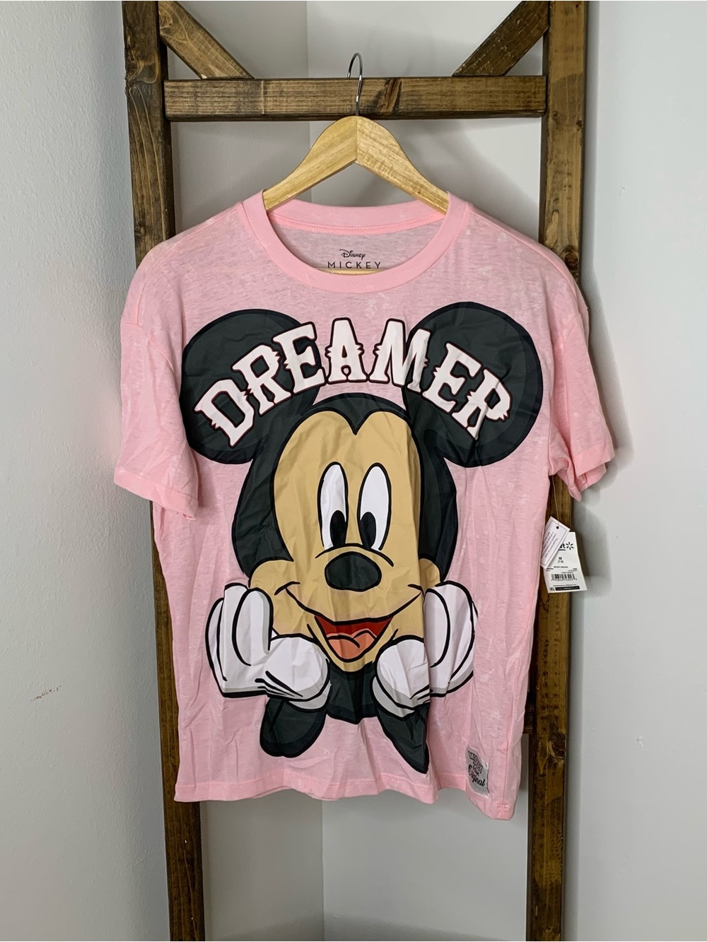Disney Pink Mickey 'Dreamer' Graphic Tee Size M